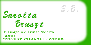 sarolta bruszt business card